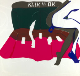 Click is OK, 2000, h 122 cm x w 129 cm, collage of adhesive film on drawing polyester, Patrick Koster