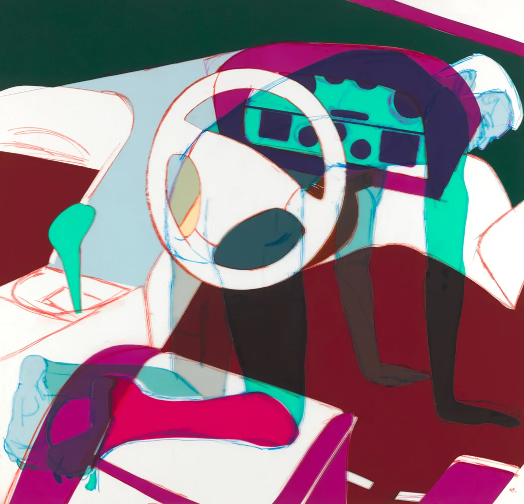 Dashboard, 2008, h 100 cm x w 105 cm, collage of adhesive film on drawing polyester, Patrick Koster
