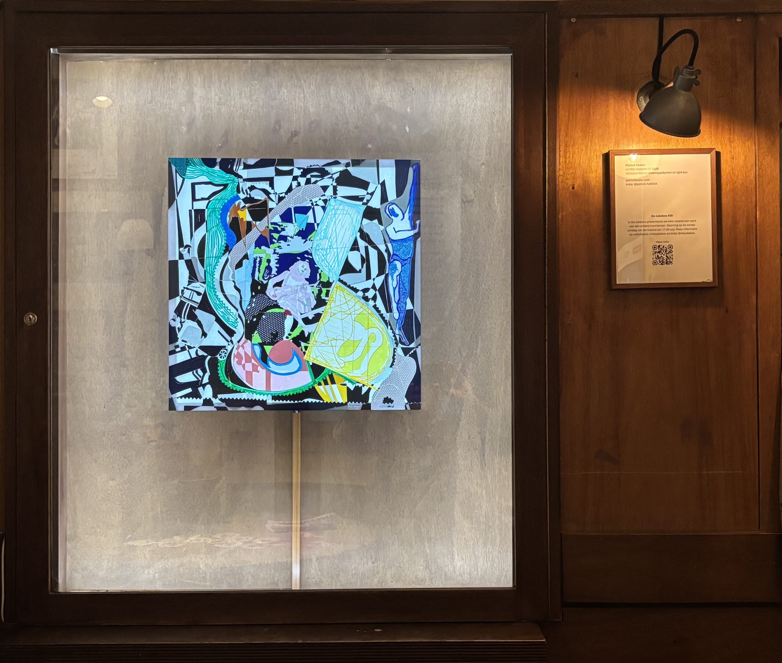 La Fete Galante 17, 2026, De Jukebox, Cafe De Pels, adhesive film on polyester on lightbox