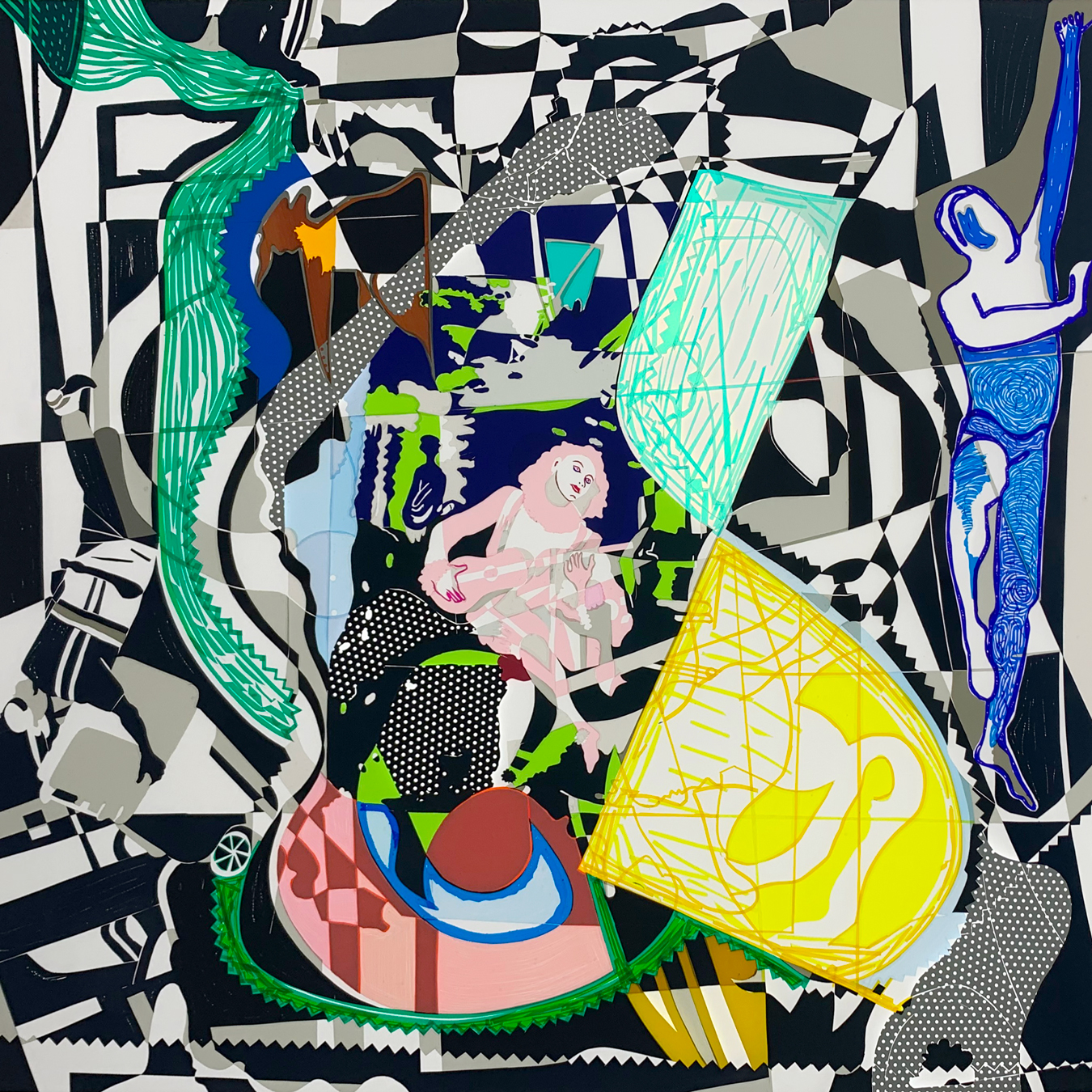 La Fete Galante 17, 2026, h 50 x b 50 cm, adhesive film on polyester on light box