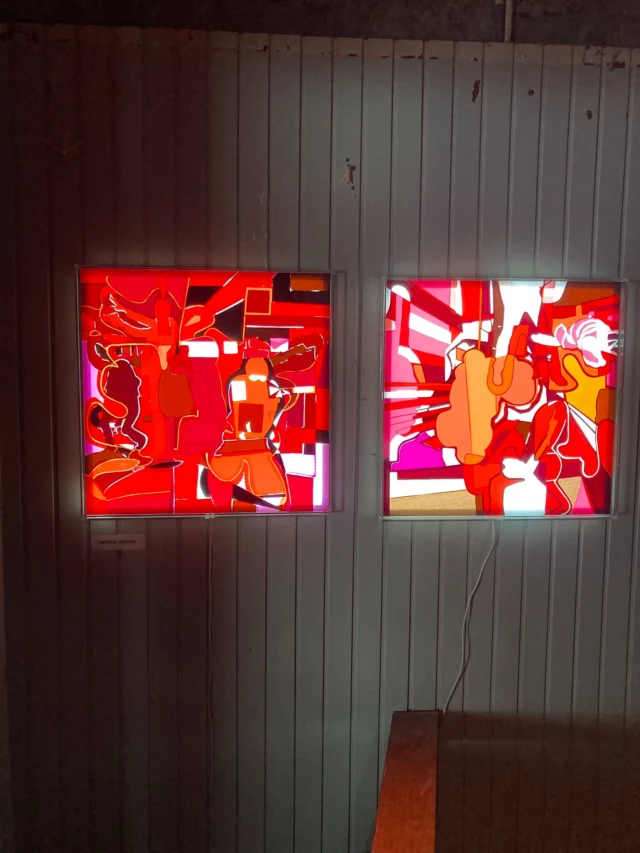 The Vernissage 1 and 5, series 5 @ WiHH Gallery until January 14th 2026.
Collage of adhesive film on drawing polyester on light box. € 2.750,- each.
WiHH Gallery, Reguliersdwarsstraat 73, 1017 BK Amsterdam.
Open: Tuesday to Saturday 12.00-6.00 PM.
In this exhibition I am also presenting The Vernissage 3.
#show #collage #hello #culture #artist #visual #arts #analog #character #color #draw #every #myth #media #scenery #scene #pop #party #exhibition #reguliersdwarsstraat #amsterdam #light #red #vernissage #glue #vinyl #drawing #lightbox #dark #kunst